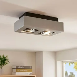 Arcchio spotlight Vince, 25 cm, 2 lyskilder, sølv, GU10