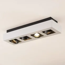 Arcchio spotlight Vince, 47 cm, 4 lyskilder, hvit/svart, GU10