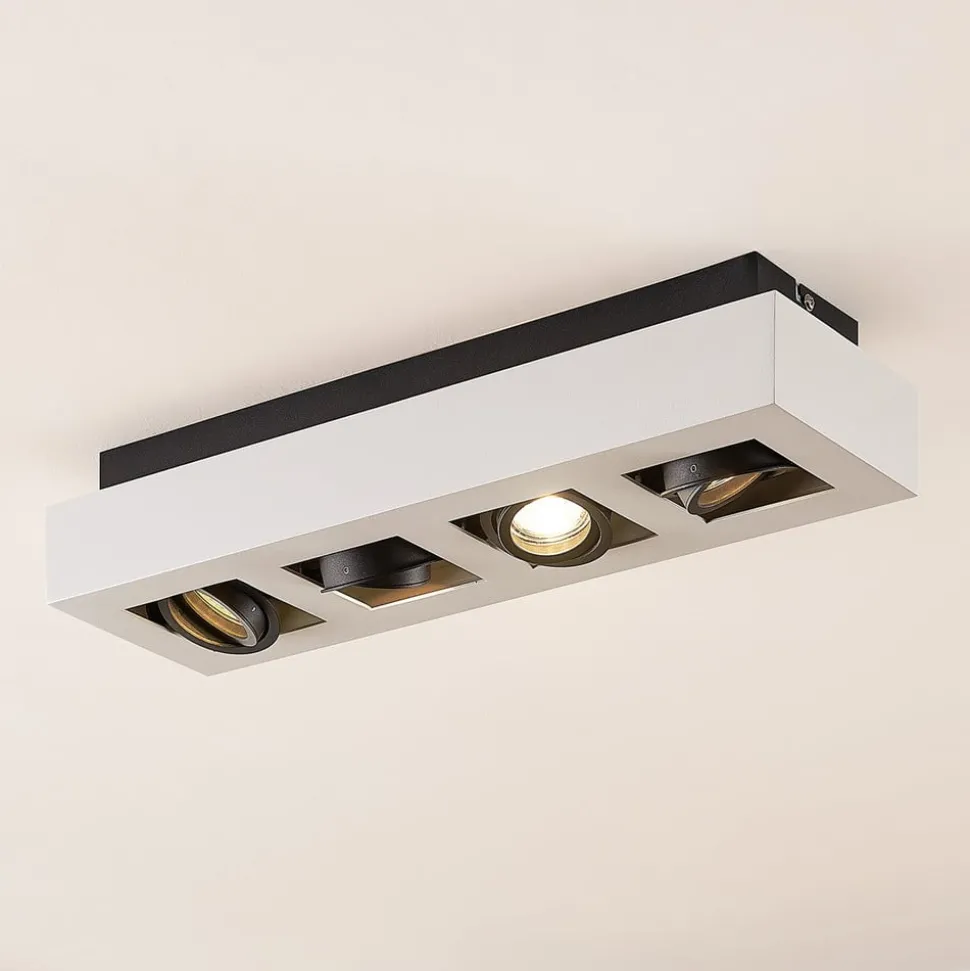 Arcchio spotlight Vince, 47 cm, 4 lyskilder, hvit/svart, GU10