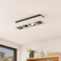 Arcchio spotlight Vince, 47 cm, 4 lyskilder, hvit/svart, GU10