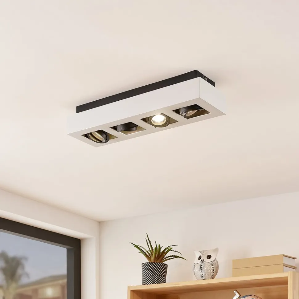 Arcchio spotlight Vince, 47 cm, 4 lyskilder, hvit/svart, GU10