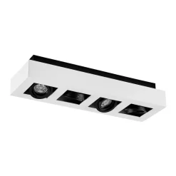 Arcchio spotlight Vince, 47 cm, 4 lyskilder, hvit/svart, GU10