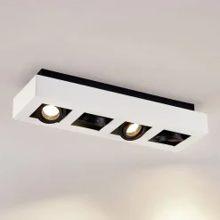 Arcchio spotlight Vince, 47 cm, 4 lyskilder, hvit/svart, GU10