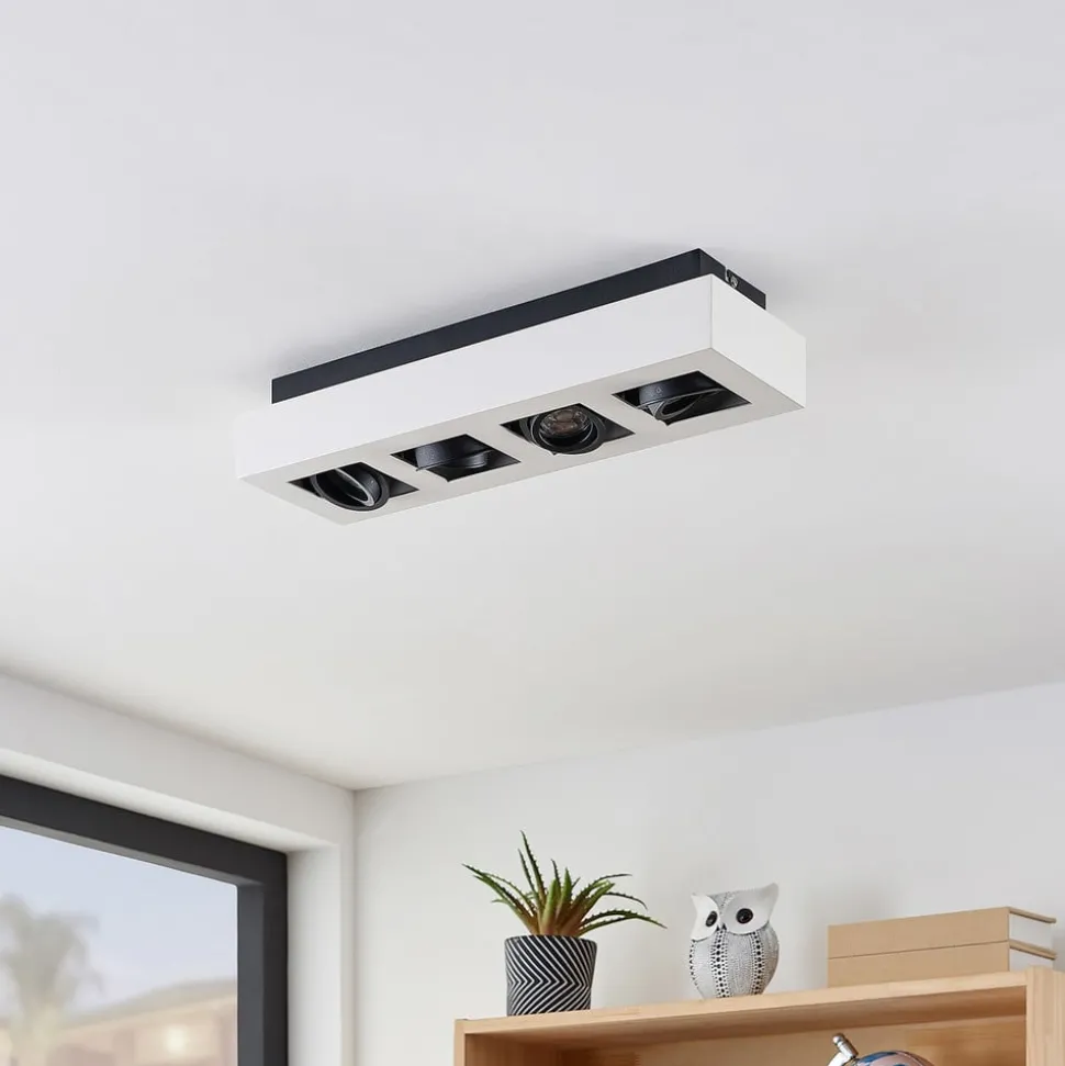 Arcchio spotlight Vince, 47 cm, 4 lyskilder, hvit/svart, GU10