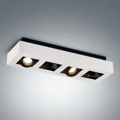 Arcchio spotlight Vince, 47 cm, 4 lyskilder, hvit/svart, GU10