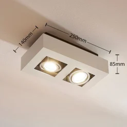 Arcchio spotlight Vince, 25 cm, 2 lyskilder, hvit/krom, GU10