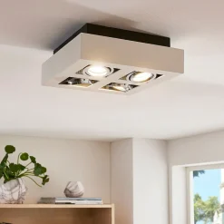 Arcchio spotlight Vince, 25 x 25 cm, 4 lyskilder, hvit/krom, GU10