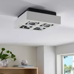 Arcchio spotlight Vince, 25 x 25 cm, 4 lyskilder, hvit/krom, GU10