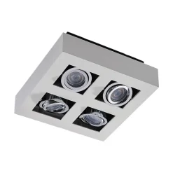 Arcchio spotlight Vince, 25 x 25 cm, 4 lyskilder, hvit/krom, GU10