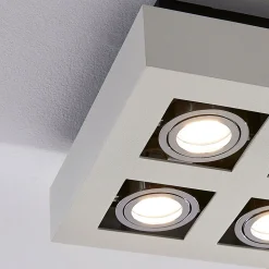 Arcchio spotlight Vince, 25 x 25 cm, 4 lyskilder, hvit/krom, GU10