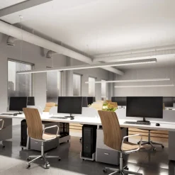 Arcchio Susi LED-hengelampe til kontor, sølv, 120 cm, 4000K, DALI