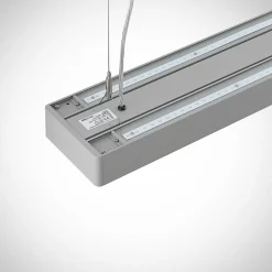 Arcchio Susi LED-hengelampe til kontor, sølv, 120 cm, 4000K, DALI
