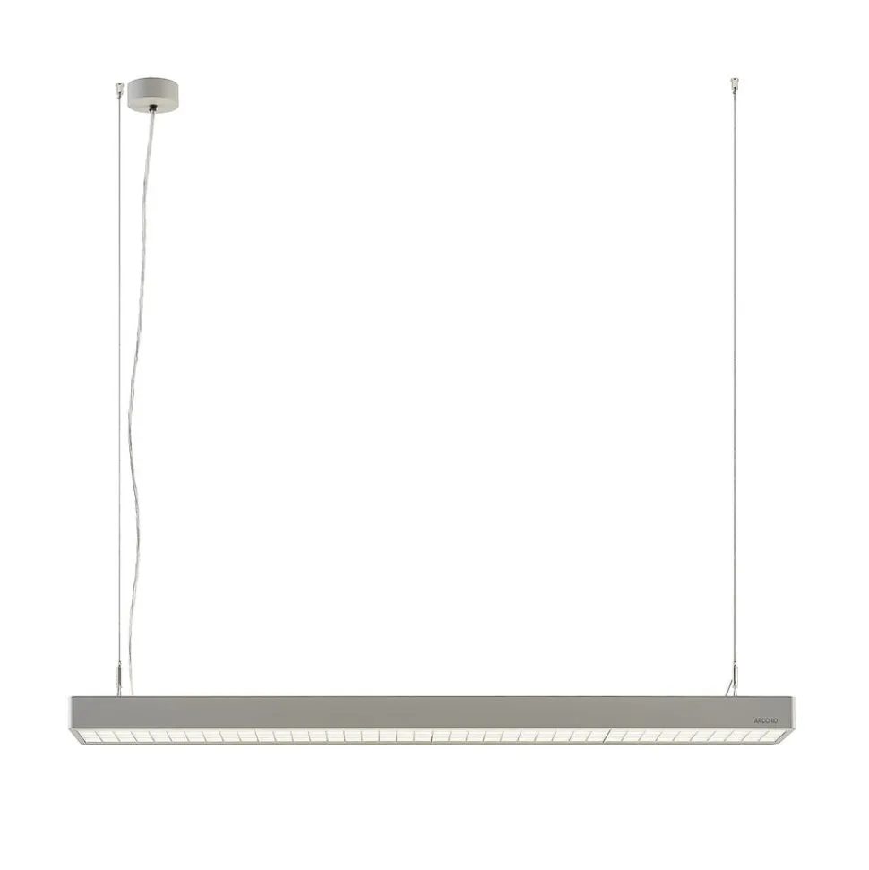 Arcchio Susi LED-hengelampe til kontor, sølv, 120 cm, 4000K, DALI