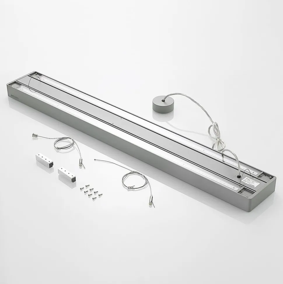 Arcchio Susi LED-hengelampe til kontor, sølv, 120 cm, 4000K, DALI