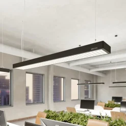 Arcchio Susi LED-hengelampe til kontor, svart, 120 cm, 4000K, DALI