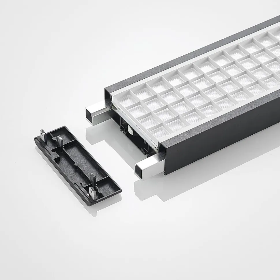 Arcchio Susi LED-hengelampe til kontor, svart, 120 cm, 4000K, DALI
