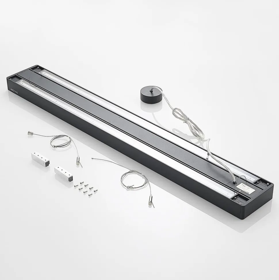 Arcchio Susi LED-hengelampe til kontor, svart, 120 cm, 4000K, DALI