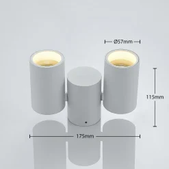 Arcchio taklampe Gesina, 2-lys, hvit, aluminium, 17,5 cm