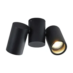 Arcchio taklampe Gesina, 2-lys, svart, aluminium, 17,5 cm