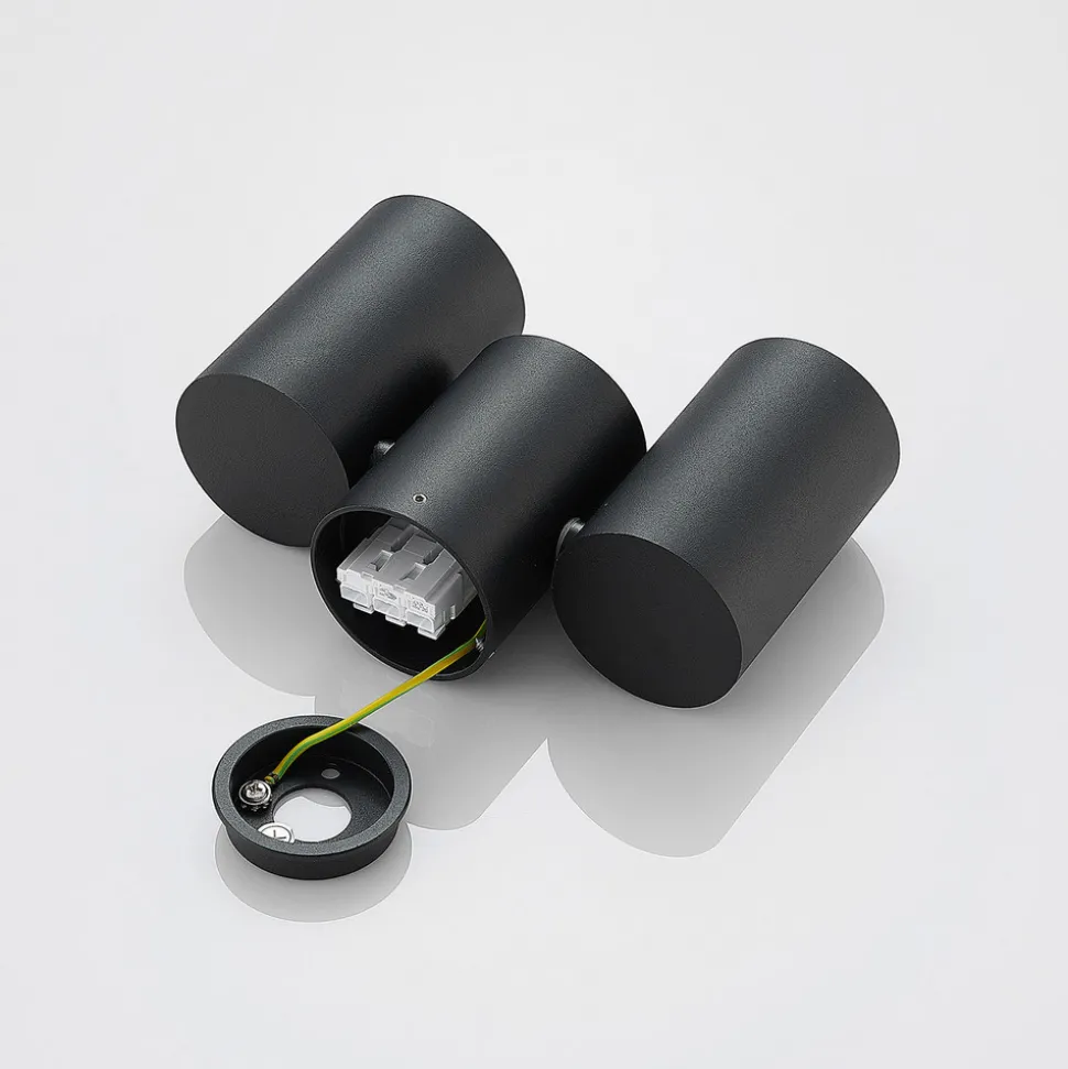 Arcchio taklampe Gesina, 2-lys, svart, aluminium, 17,5 cm