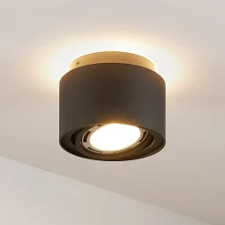 Arcchio taklampe Walisa, Ø 15 cm, svart, metall, GU10
