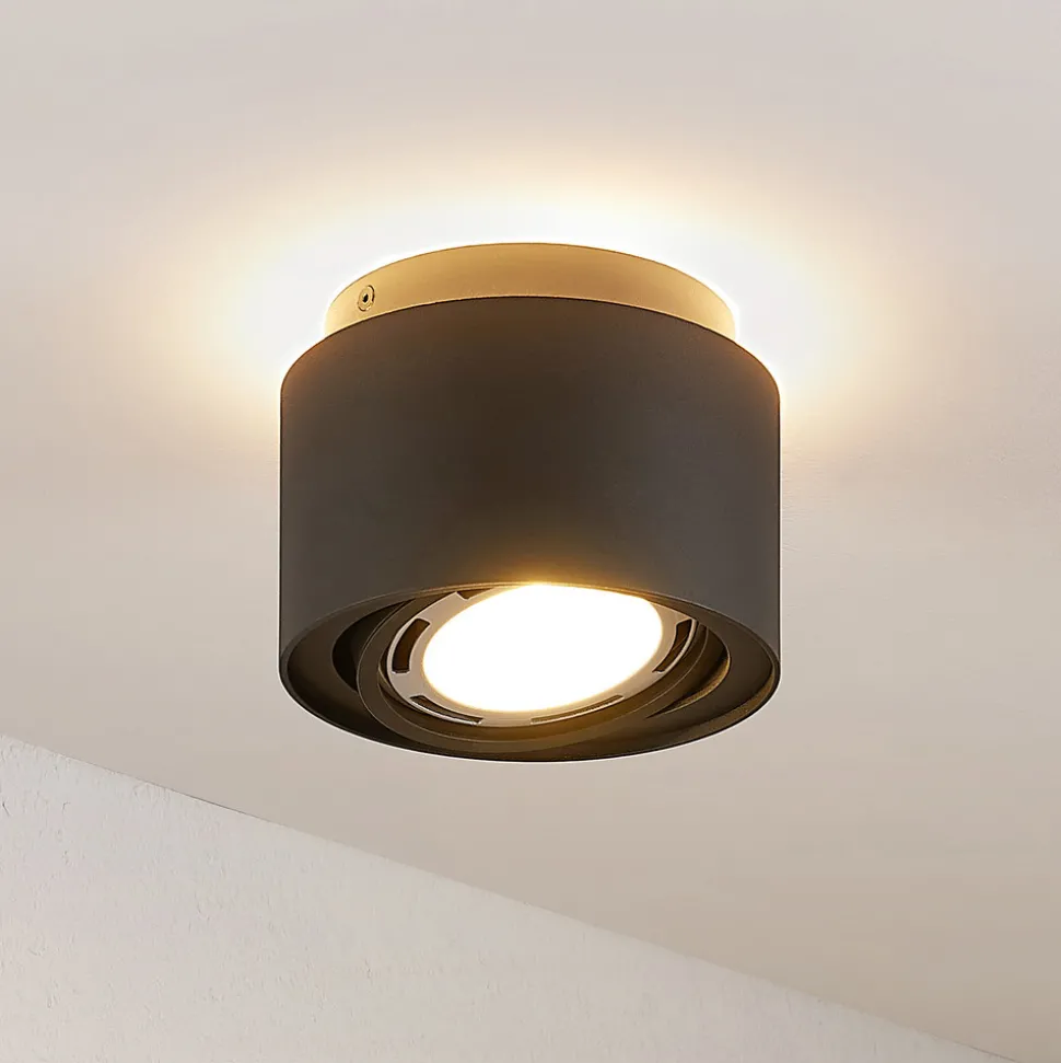 Arcchio taklampe Walisa, Ø 15 cm, svart, metall, GU10