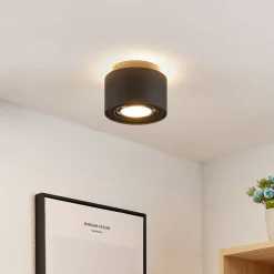 Arcchio taklampe Walisa, Ø 15 cm, svart, metall, GU10