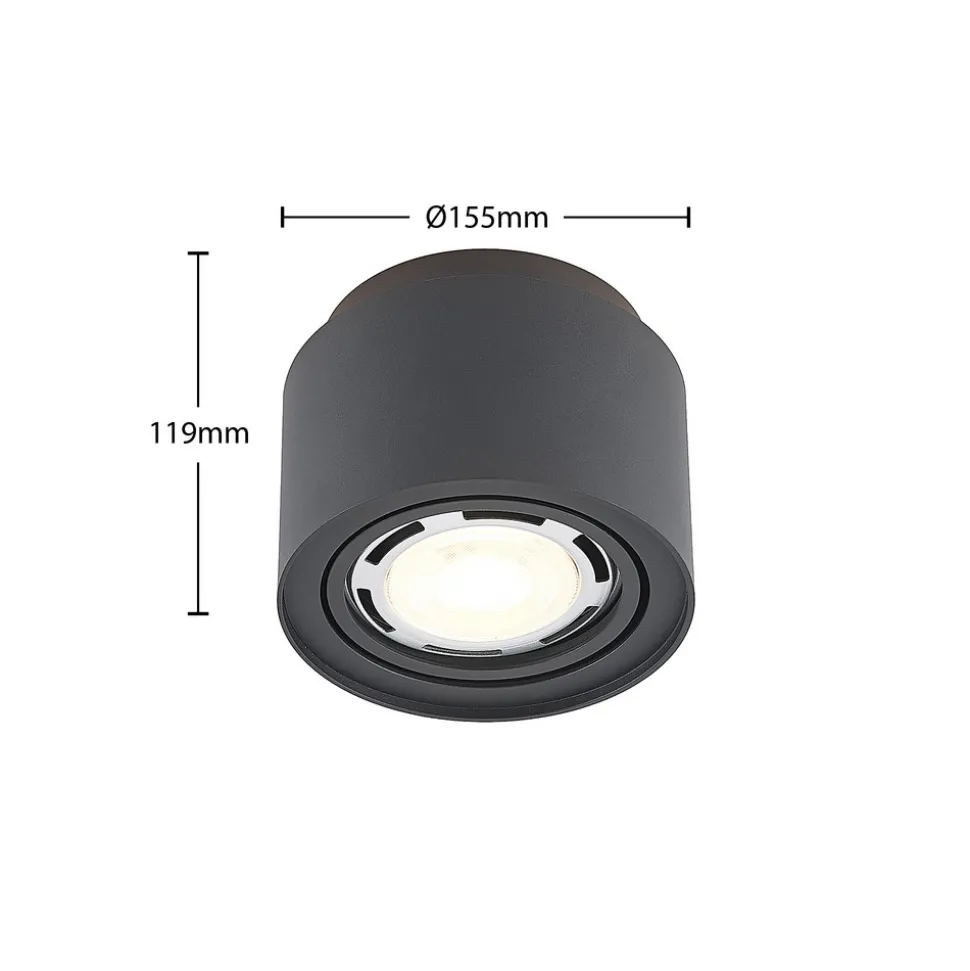 Arcchio taklampe Walisa, Ø 15 cm, svart, metall, GU10