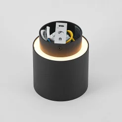 Arcchio taklampe Walisa, Ø 10 cm, svart, diffusor, GU10