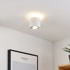 Arcchio taklampe Walisa, Ø 10 cm, hvit, metall, GU10