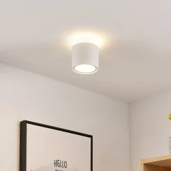 Arcchio taklampe Walisa, Ø 10 cm, hvit, diffusor, GU10