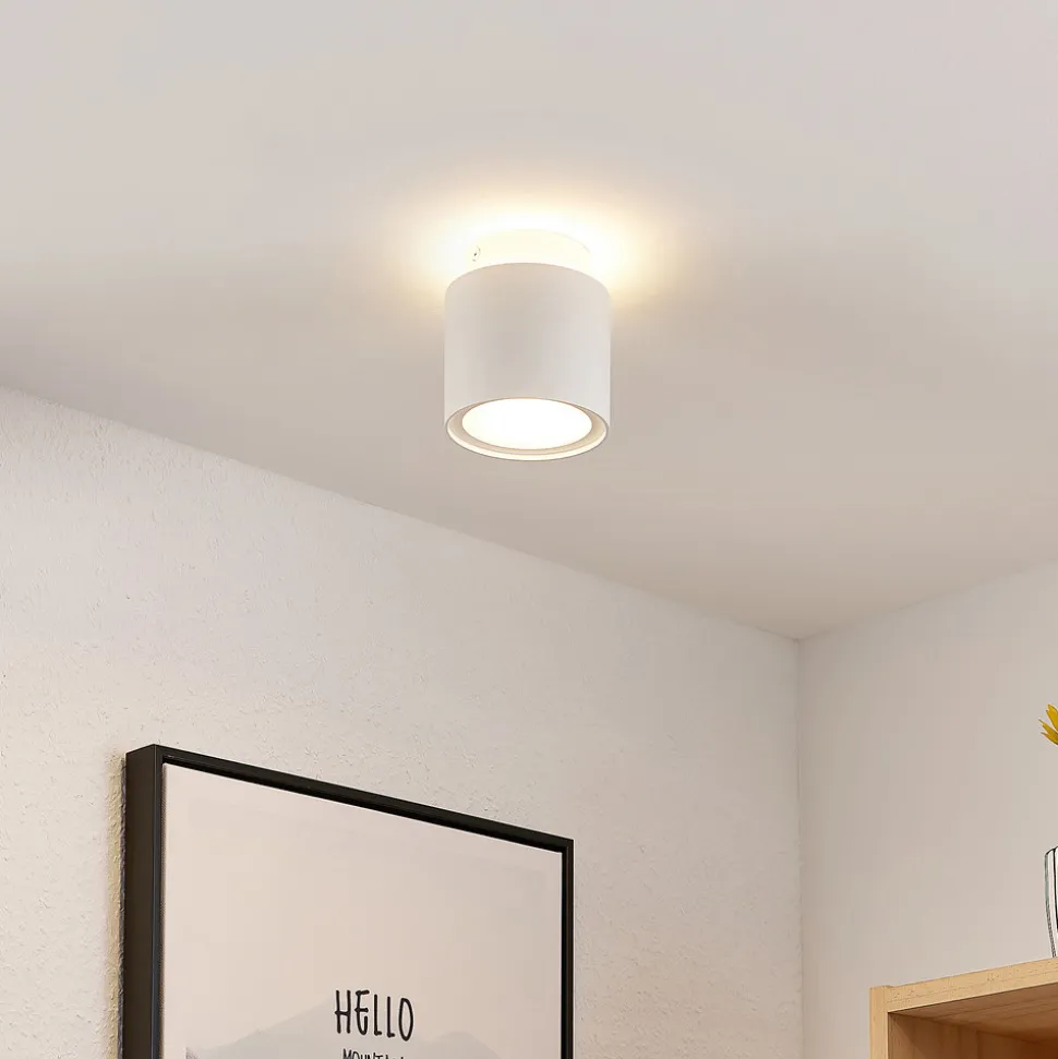 Arcchio taklampe Walisa, Ø 10 cm, hvit, diffusor, GU10