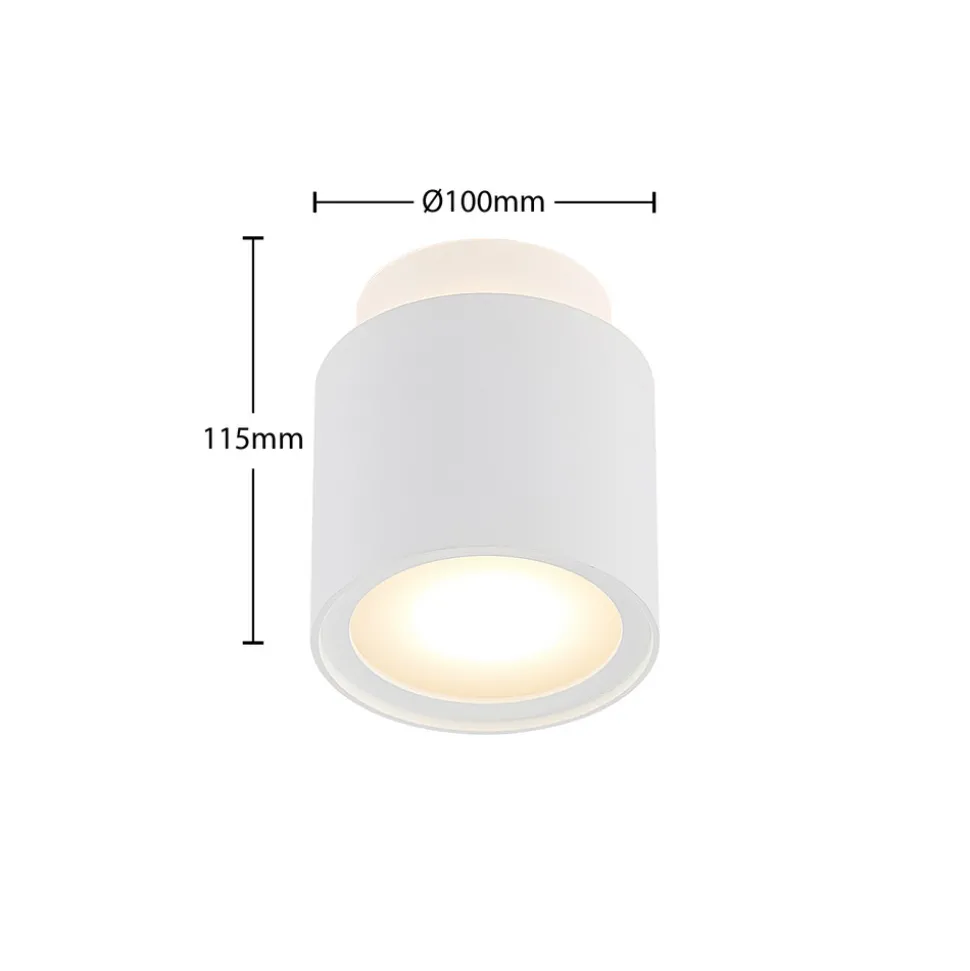 Arcchio taklampe Walisa, Ø 10 cm, hvit, diffusor, GU10