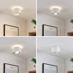 Arcchio taklampe Walisa, Ø 15 cm, rund, hvit, sett med 3 stk