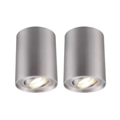 Arcchio takspot Jolina, rund, sett med 2 stk, aluminium