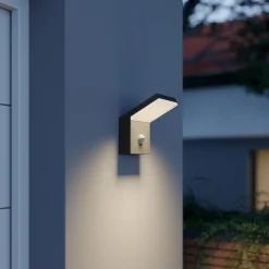 Arcchio utendørs LED-vegglampe Yolena, sensor, antrasitt, aluminium