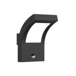 Arcchio utendørs LED-vegglampe Advik, antrasitt, IP54, sensor