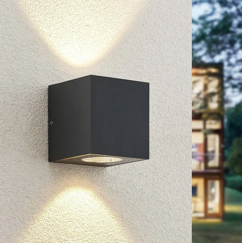 Arcchio utendørs LED-vegglampe Tassnim, 12 cm, antrasitt, IP65