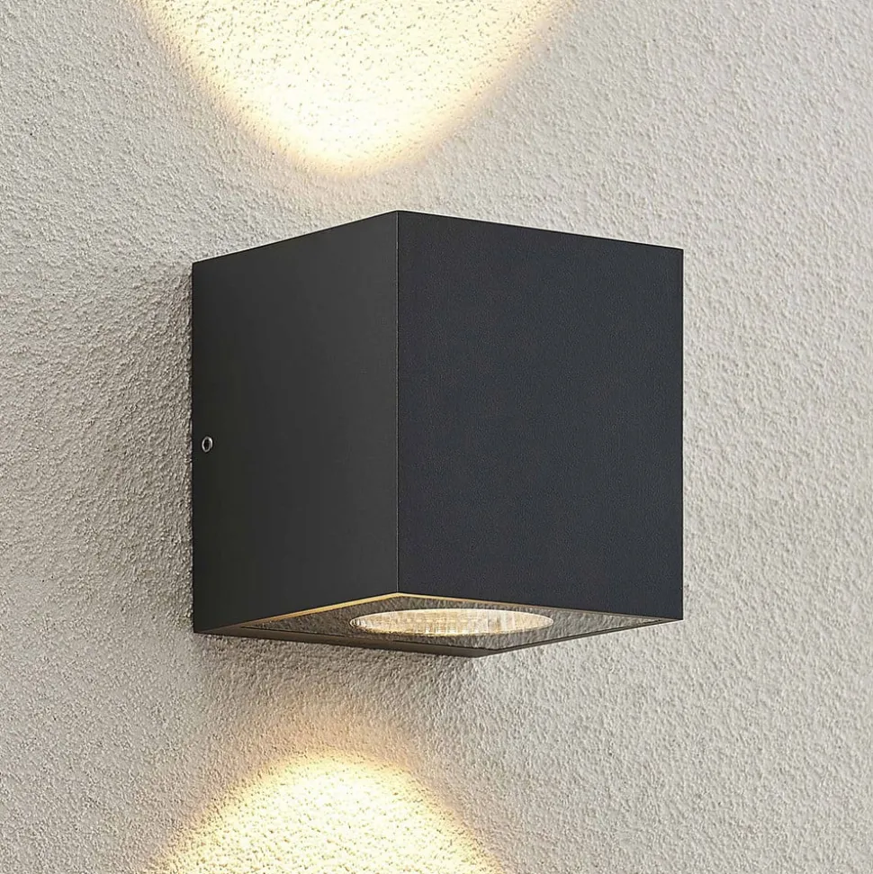 Arcchio utendørs LED-vegglampe Tassnim, 12 cm, antrasitt, IP65