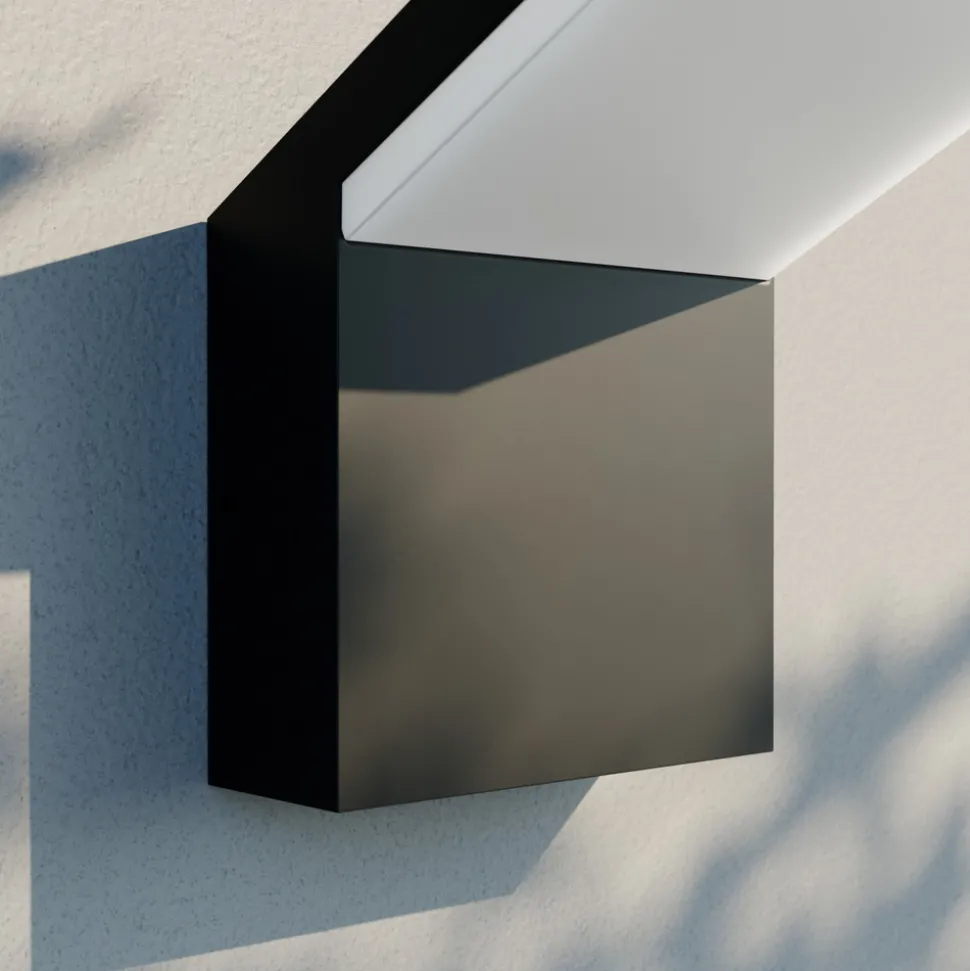 Arcchio utendørs LED-vegglampe Yolena, antrasitt, aluminium, 21 cm