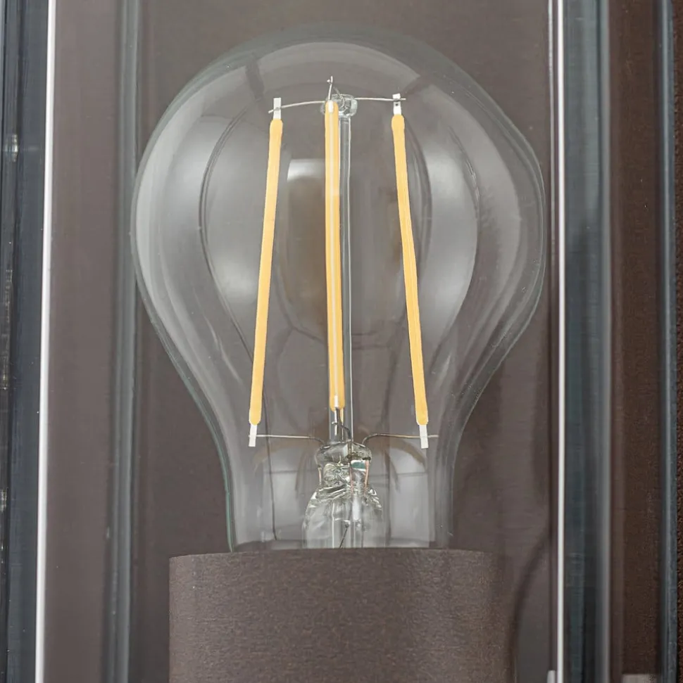 Arcchio utendørs vegglampe Ismera, rustfarget, IP65, glass, E27