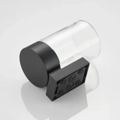 Arcchio utendørs vegglampe Liljana, svart, 21 cm, IP65, glass