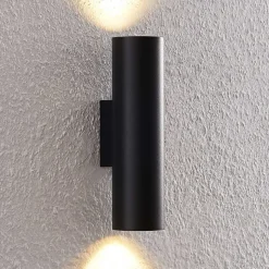 Arcchio vegglampe Brinja, svart, metall, opp/ned, GU10