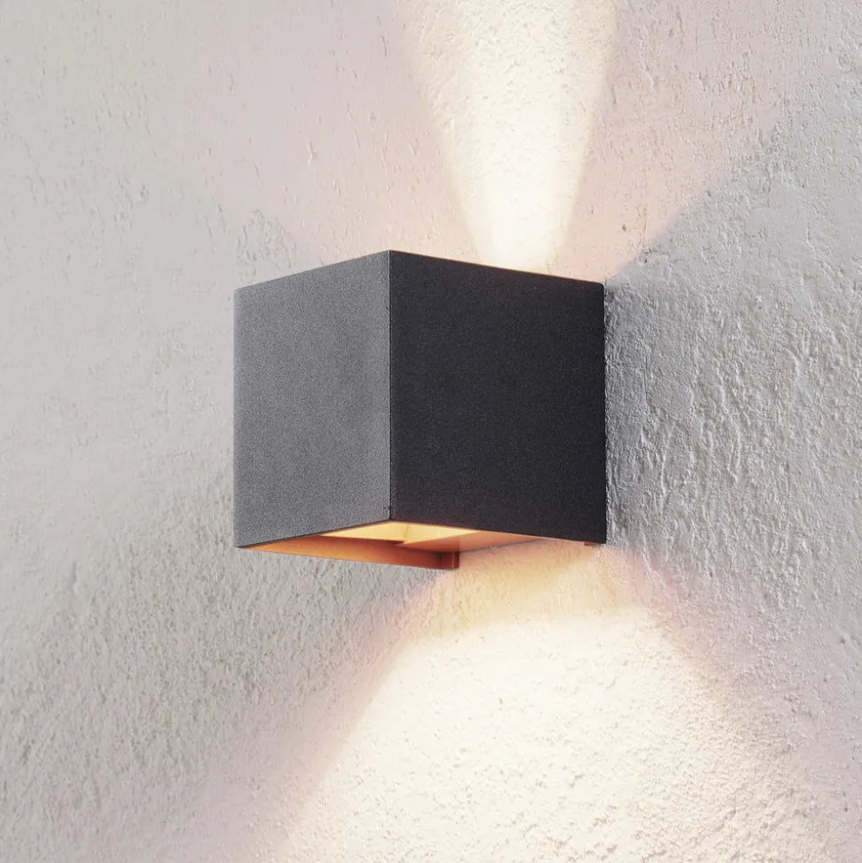 Arcchio vegglampe Zuzana, sett med 2 stk, svart-gull, G9, 10 cm