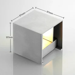 Arcchio vegglampe Zuzana, kantet, aluminiumsfarget, G9, 10 cm