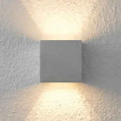 Arcchio vegglampe Zuzana, kantet, aluminiumsfarget, G9, 10 cm