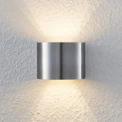 Arcchio vegglampe Zuzana, rund, aluminiumsfarget, G9, 13 cm bred