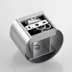 Arcchio vegglampe Zuzana, rund, aluminiumsfarget, G9, 13 cm bred