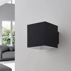 Arcchio vegglampe Zuzana, kantet, svart, G9, 10 cm bred