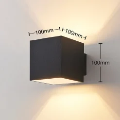 Arcchio vegglampe Zuzana, kantet, svart, G9, 10 cm bred